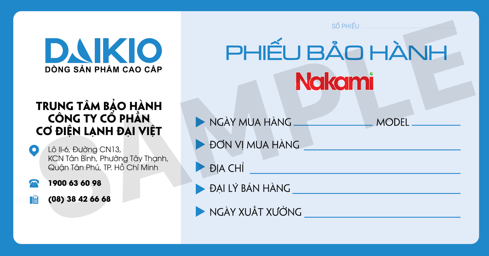 Phiếu bảo hành 03